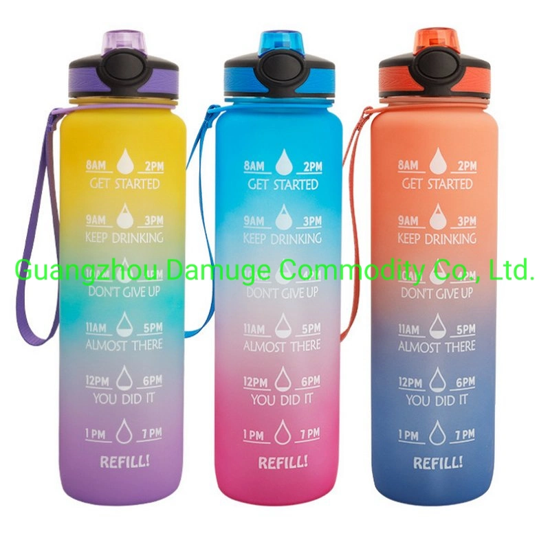 1 l grande capacité portable Tritan plastique Sports Water Bottle espace Bouchon à vis de flacon avec buse d'aspiration et poignée