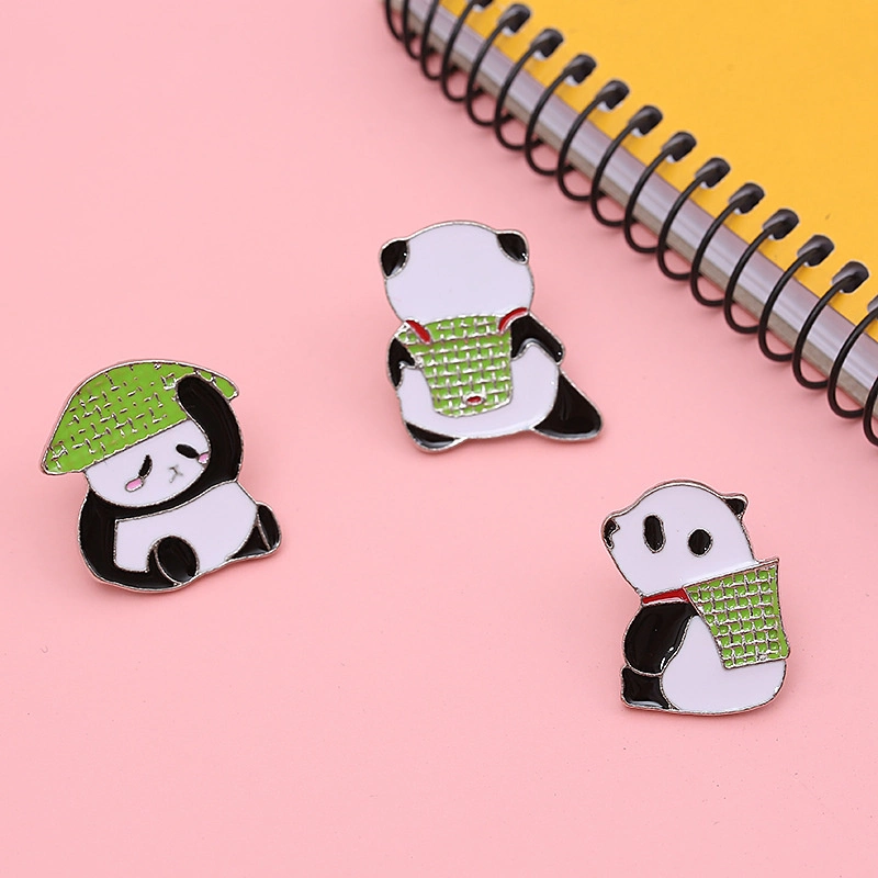 Wholesale/Supplier Custom Logo Chinese Wind Cartoon Animals Cute Bucket Hat Giant Panda Jewelry Gifts Alloy Metal Hard Soft Brooch Enamel Badge Lapel Pin