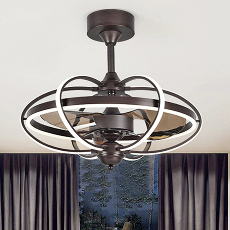 Nordic Invisible Fan Lights Frequency Conversion Chandelier with Remote Control Retractable Ceiling Fan ((WH-VLL-06)