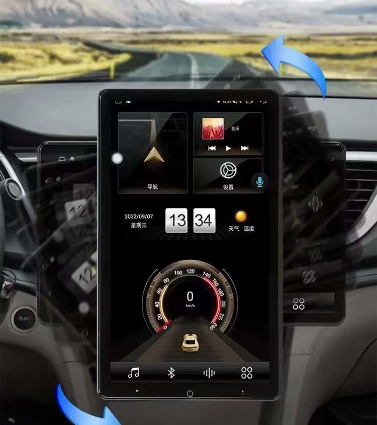 Android de 13,3'' de Radio de giro automático de la pantalla del monitor estéreo para coche DVD Audio Reproductor de vídeo de la Radio de giro manual de navegación GPS de coche de la pantalla de radio Carplay