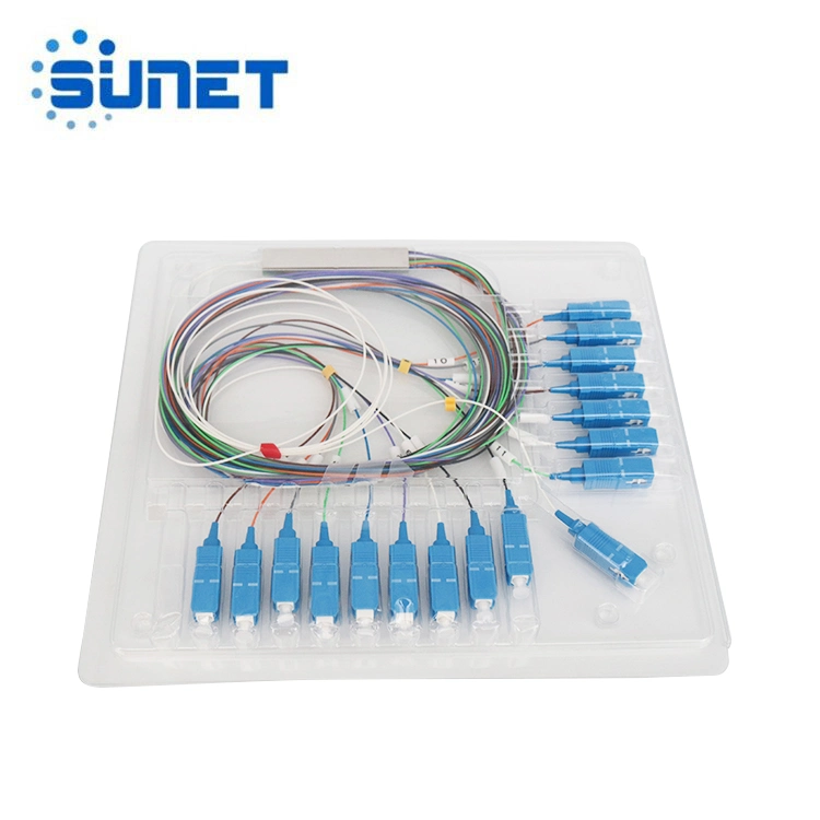 1*2 1*4 1*8 1*16 1*32 1*64 FTTH Optical Fiber PLC Splitter Sc Connectors