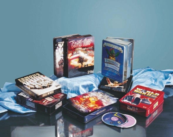 CD and DVD Gift Tin Box, Metal Tin Case for CD and DVD Metal Tin for CD DVD Packaging CD DVD Storage Packaging Tin Box