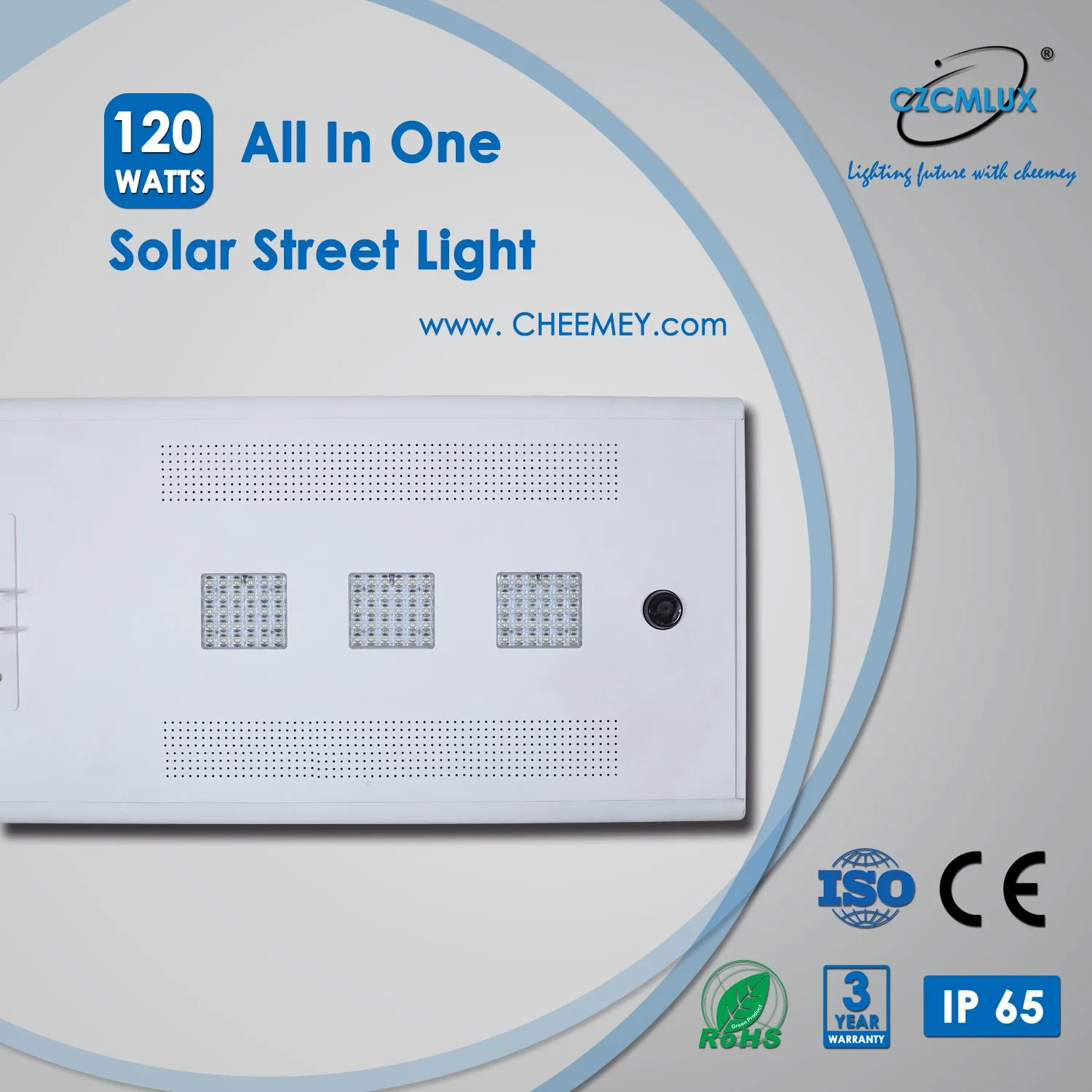 120W High Power All in One Solar Street Light for Project with 3-5 Years Warranty