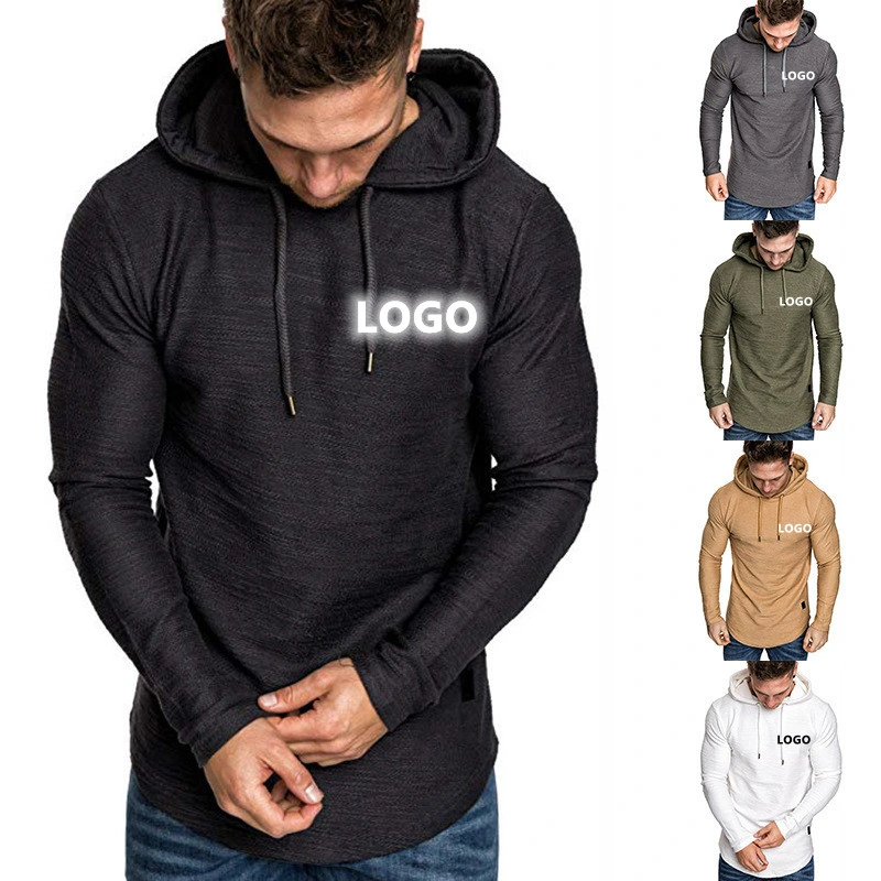 Großhandel eigene Fabrik Unterstützung Custom Logo Fashion Men′ S Hoodie Muscle Gym Workout Kapuzenoberteil Aus Bambus-Baumwolle