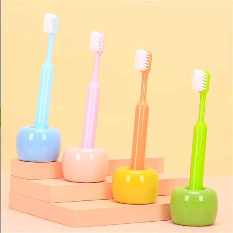 10 Children&prime; S Color Bucket Soft Bristle Toothbrush Oral Independent Care