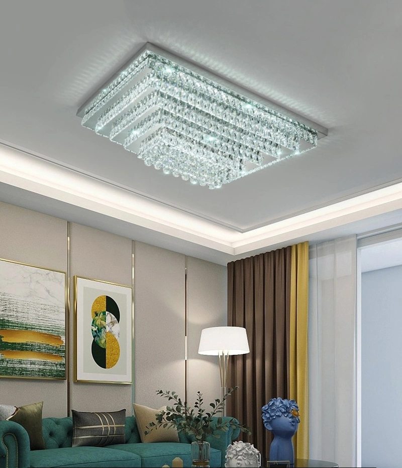 Iluminação decorativa de teto LED de cristal quadrado para o Home Restaurant Hotel Lâmpada