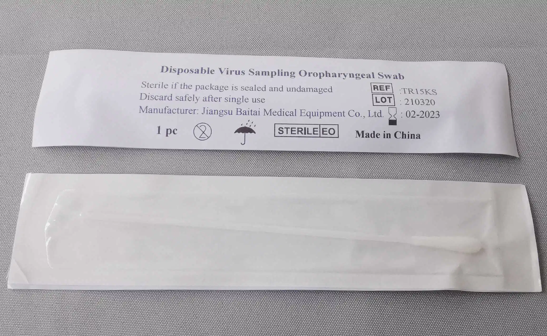 Disposable Virus Sampling Swab, Sterile Oral/Oropharyngeal Swab