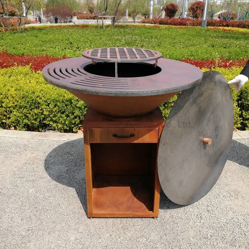 BBQ Grills Outdoor Kitchen Corten Steel Barbecue Fire Pit Smokeless Grill