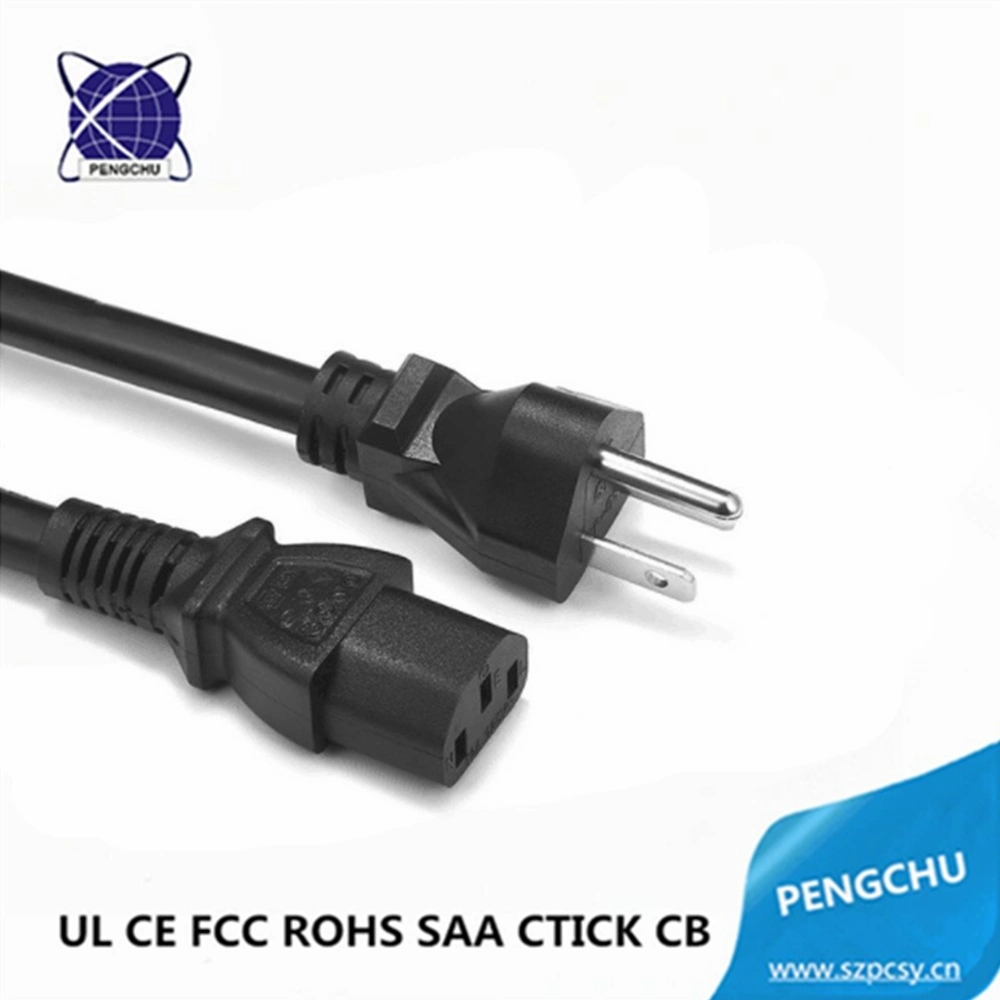 cabo de alimentação ca de tomada de 16 awg/18awg/1 m, 2 m, 3 m, eua para servidor de computador