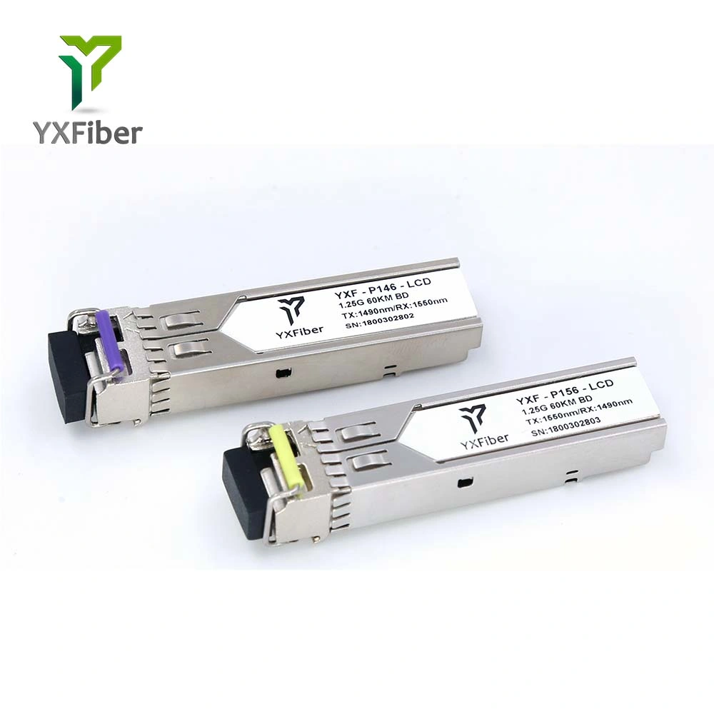 1,25G SFP Bidi 60km de Modo Individual Única Fibra Sc 1490/1550 Módulo Transceptor SFP