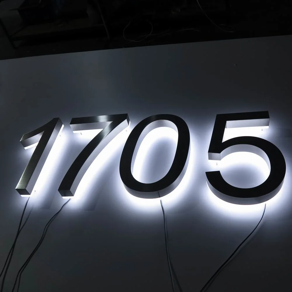 High quality/High cost performance  304 Type Stainless Steel LED House Number Sign