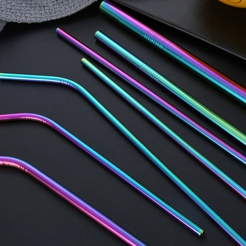 Stainless Steel Straight Bent Drinking Beverage Straw for Home Bar