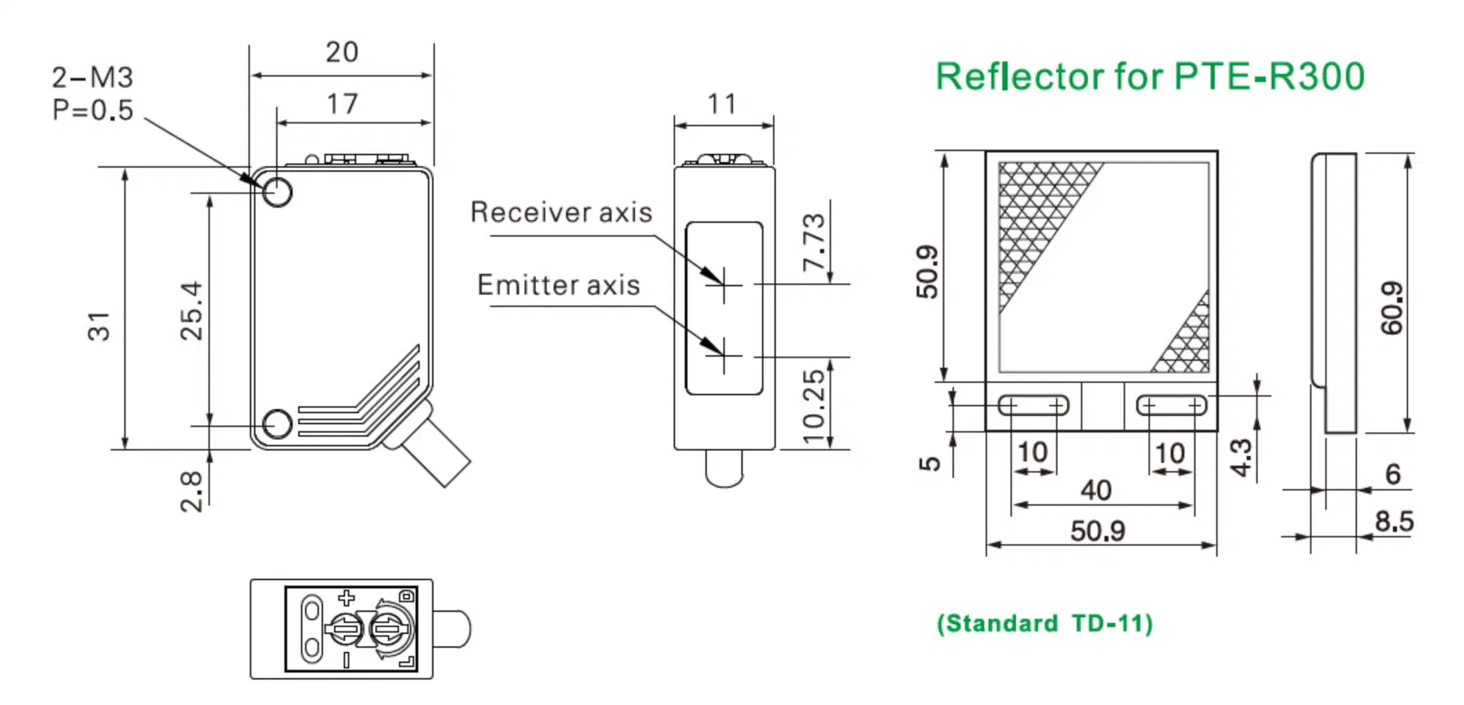 Paneles reflectantes Tipo NPN interruptor fotoeléctrico sensor fotocelda puede sustituir Otras marcas