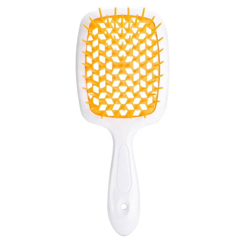 Custom Colorful Massage Hair Comb Hairdressing Hollow Grid Comb Wide Teeth Detangling Hair Brush Curly Hair Brush Unbrush