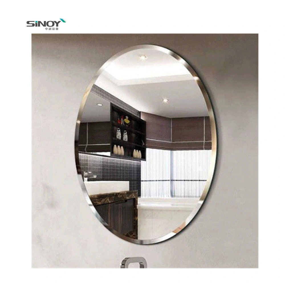 Waterproof Wall Mirror Solid Silver Round Mirror for Hotel Washroom Toilet Bathroom Makeup Dresser