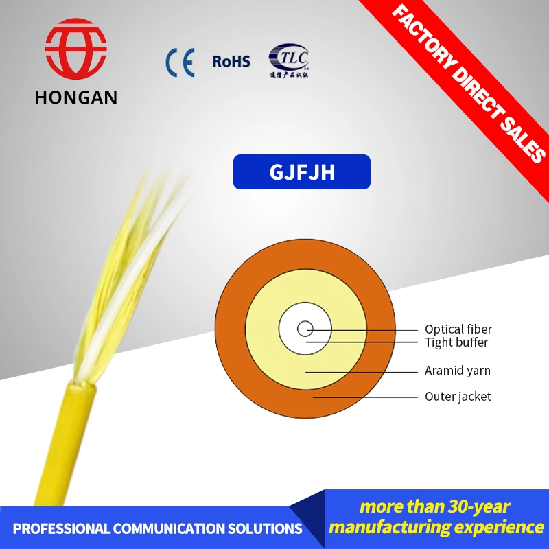 High Quality FTTX 1-24 Core Indoor Tight Buffer Om3 Om4 GJFJV Optic Fiber Cable