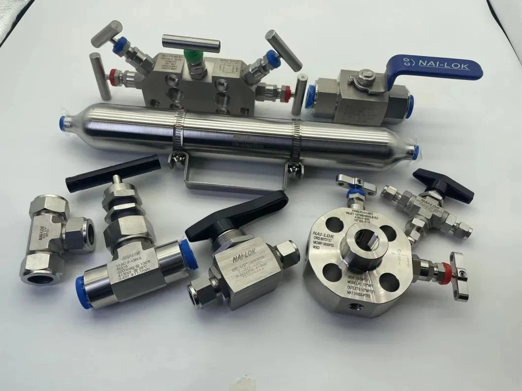 Nai-Lok Stainless Steel 316 3000psi Instrument Valve with Air Torque Pneumatic Actuated Ball Valve Single and Double Actuating Instrument Valves