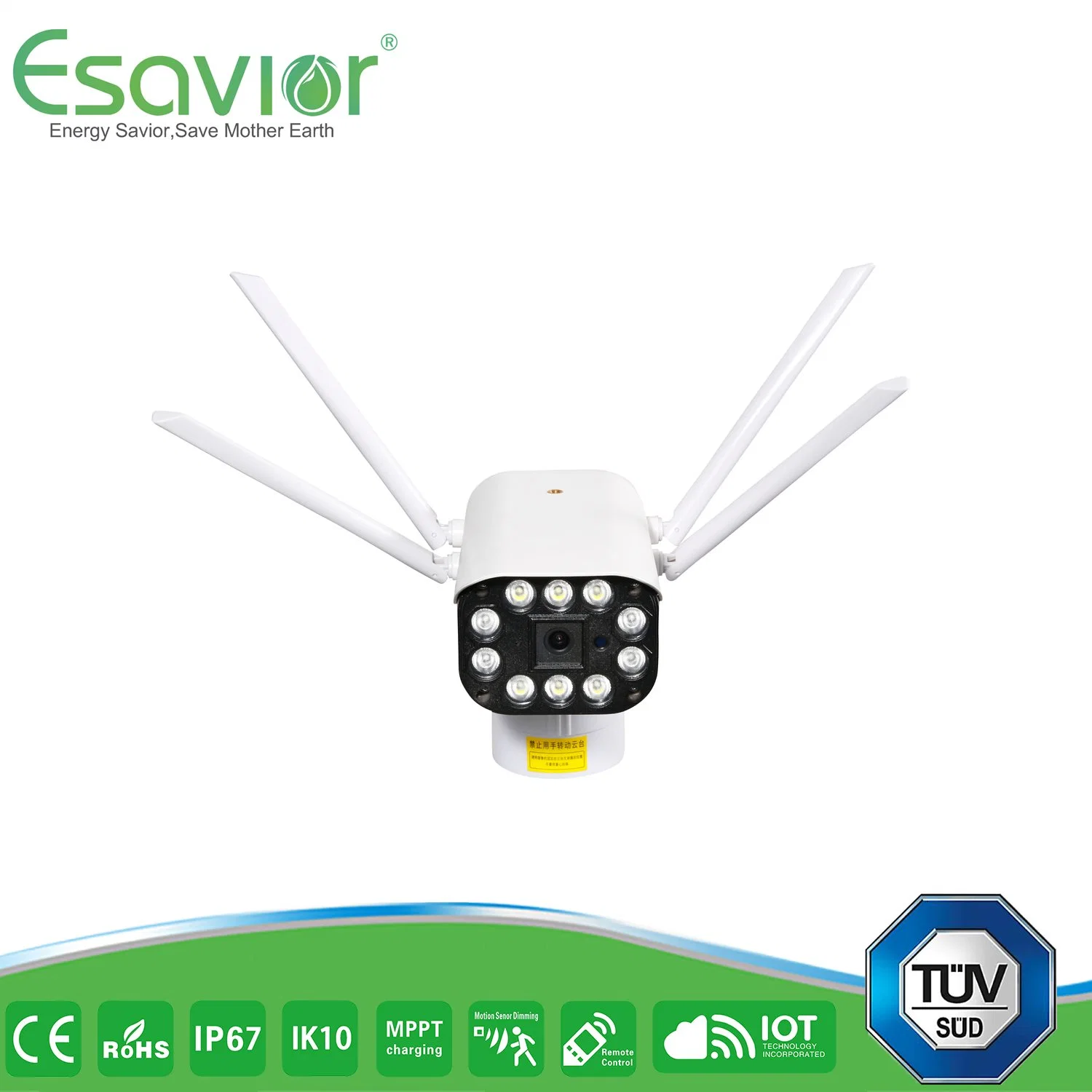 Esavior 25 Years Life-Span Solar Panel Solar Powered CCTV 4G IP Cameras