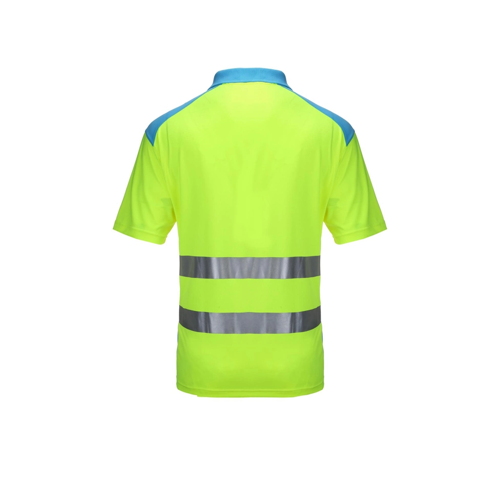 Fashion High Visibility Comfortable Breathable Sport Reflective Short Sleeve Design Safety Polo Shirts