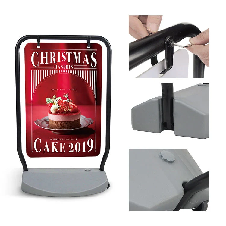 Double Sided Water Base Sign Holder Sidewalk Poster Display Stand