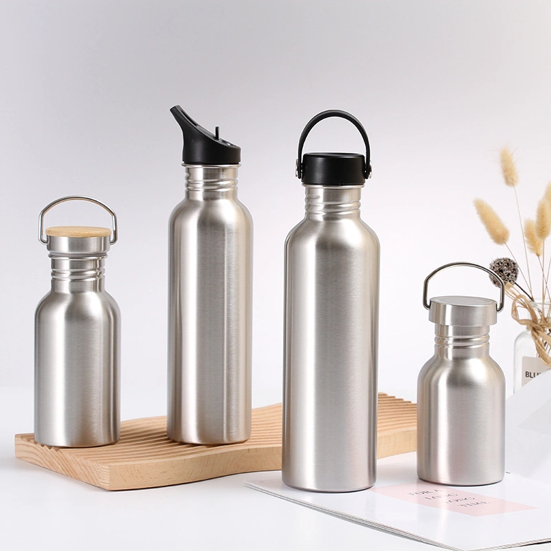 BPA Free Single Walled 304 Stainless Steel Travel Drinking Sports Water Bottle