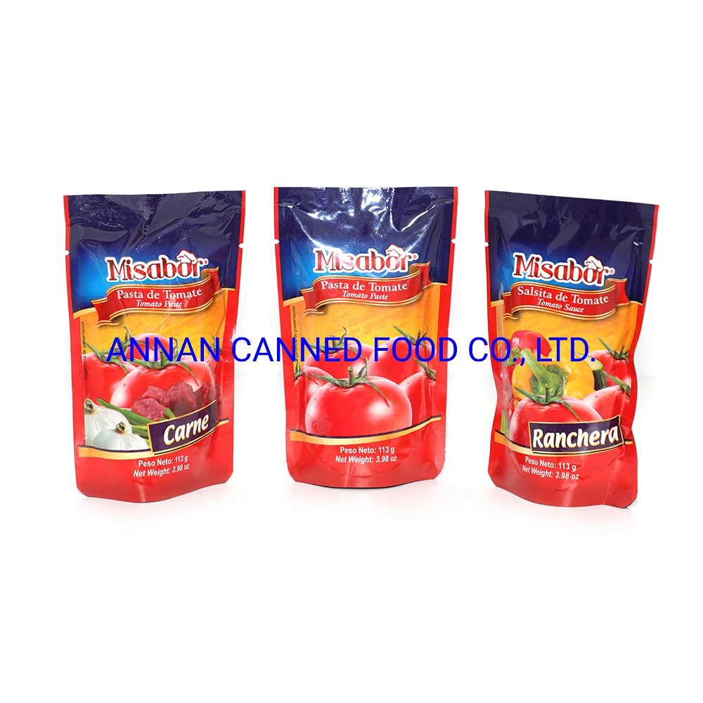 Misabor Brand Tomato Sauce 113G in Self-Standing Pouches with Vegetables