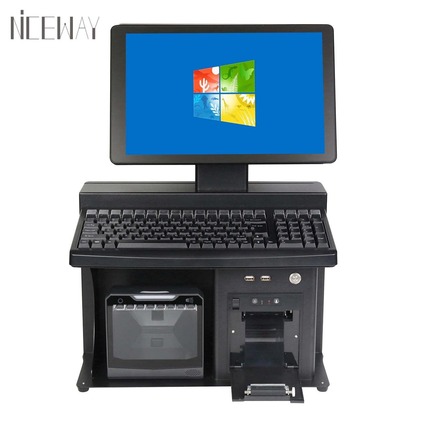 Intel Processor 15.4" Dual Screen All in One Supermarket Channel POS Terminal