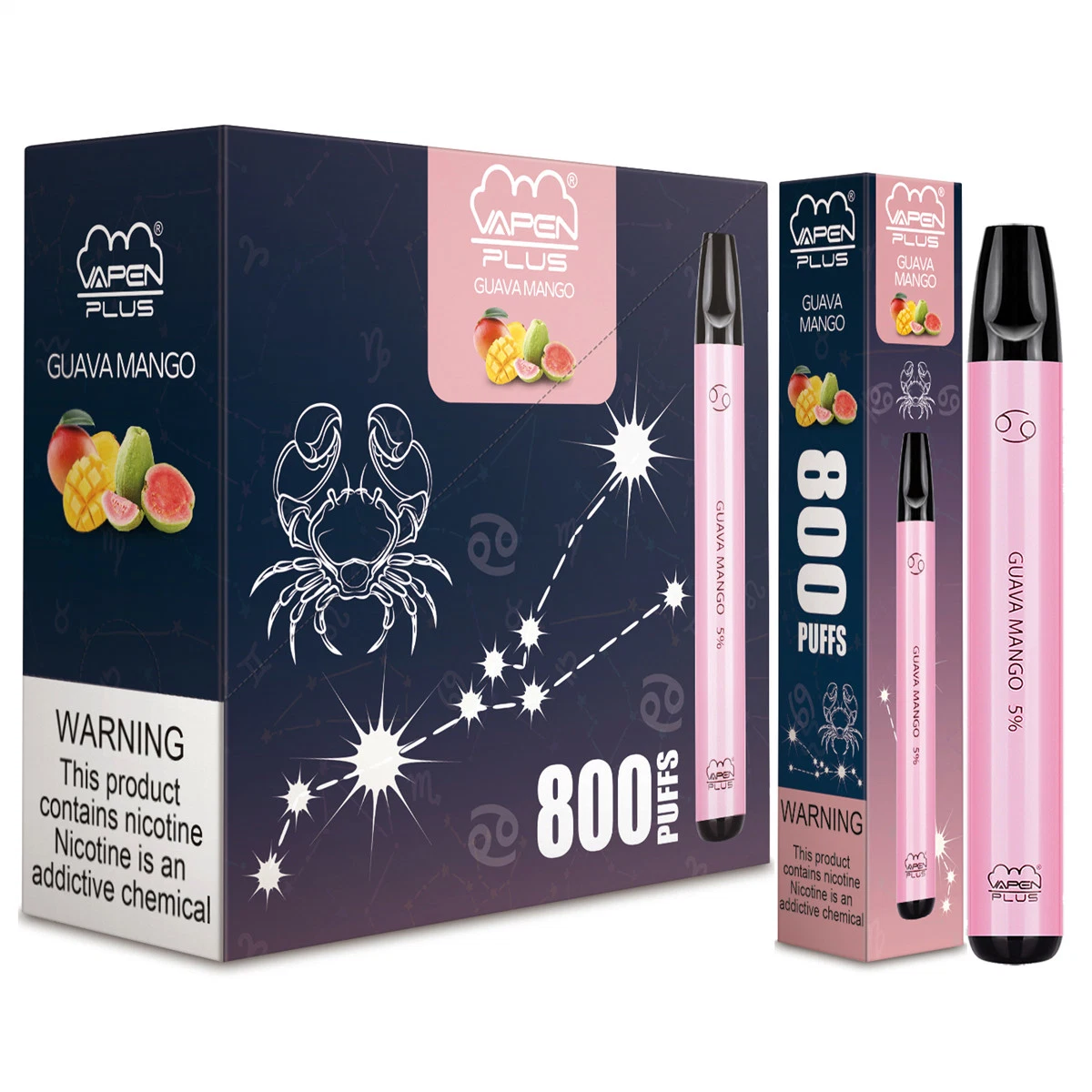 Authentic Zodiac Edition 800puffs Portable Vaporizer Pre-Filled Bars Vapor Vapen Plus Puff Plus