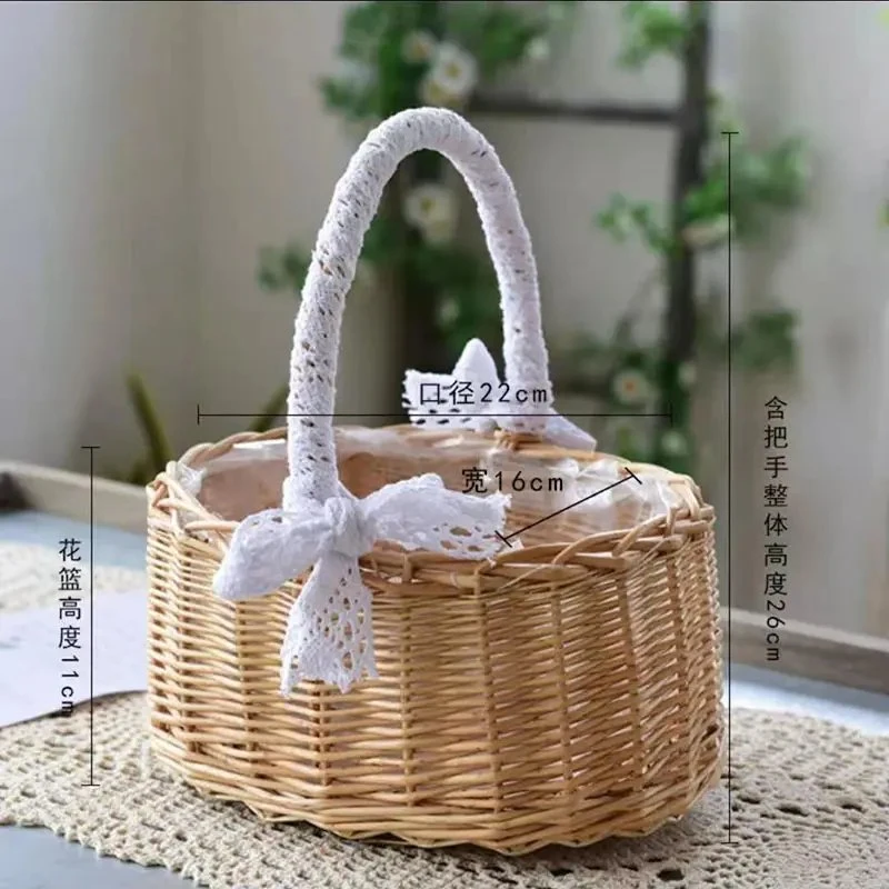 Willow Hand Woven Flower Shop Rattan Carry Easter Egg Gift Basket