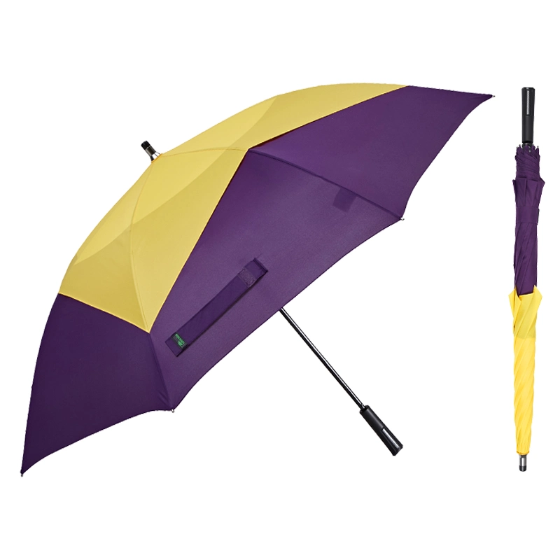 Sunfoo aérateur surdimensionné coupe-vent Double Canopy automatique droit de golf Parapluie de pluie pour hommes et femmes