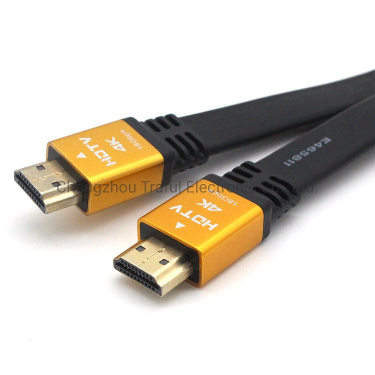 4K HDMI Flat Cable 19+1 4K*2K 60Hz HDMI 2.0 Metal Plug for Monitor Projector Computer Laptop HDTV PS4