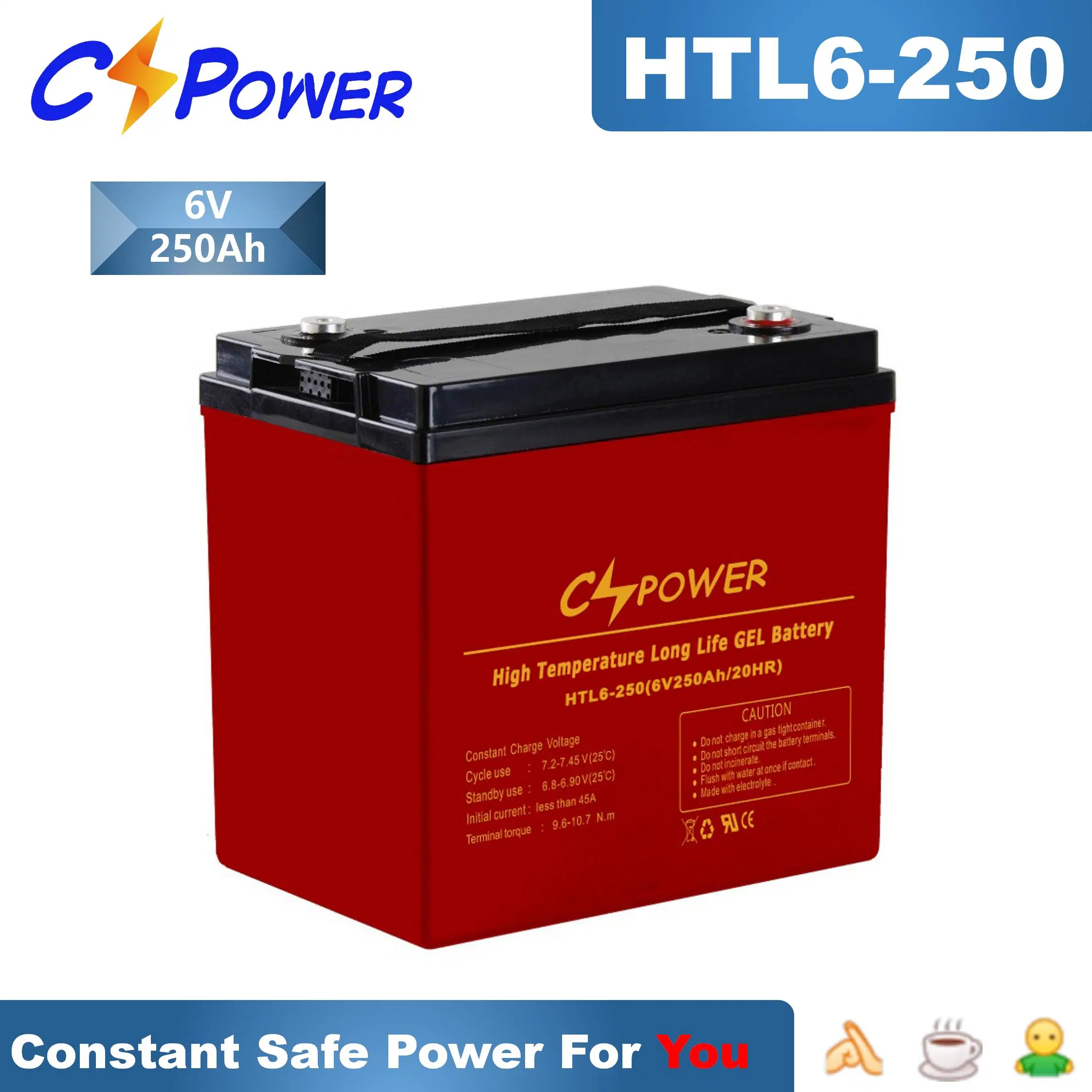 Cspower 6V310ah VRLA Mf High/Cold-Temp Deep Cycle Gel Battery Long Life Charge