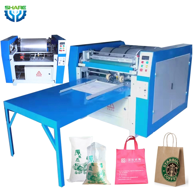 Máquina de impresión de logotipo de bolsa de plástico de papel Kraft pequeño de nailon para compras de pan y café no tejido para máquina de impresión de bolsas