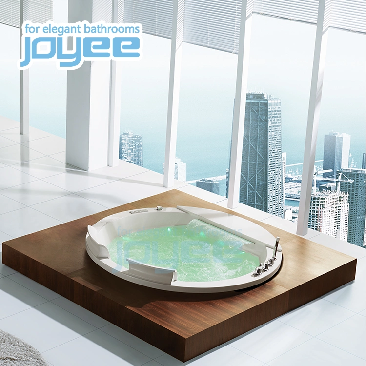 Joyee High Quality Acrylic Marble Top Round Drop in Whirlpool Jet Indoor Jakuzzi Massage Hot Tub Bathtub for 2 Person Sex