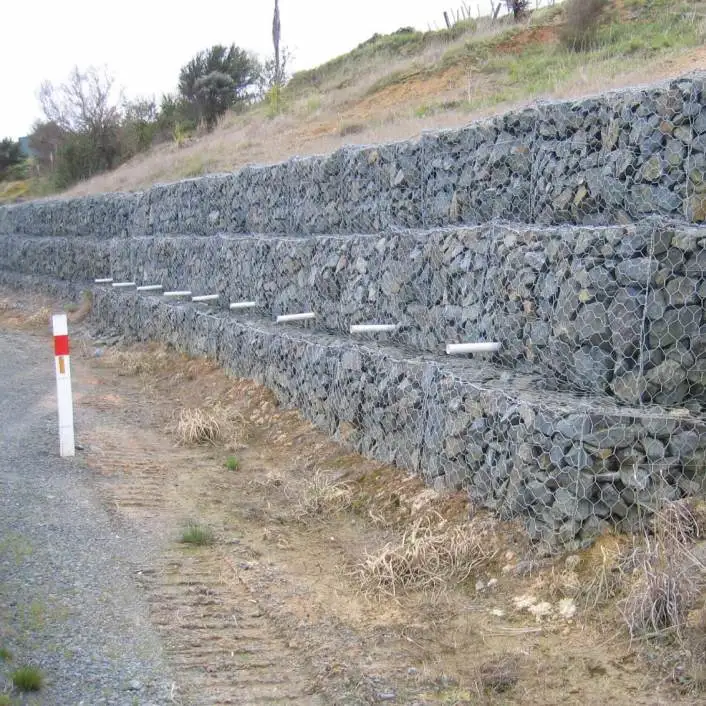 Comercio al por mayor de alambre tejido hexagonal galvanizado Gabion Box Cestas para muros de contención