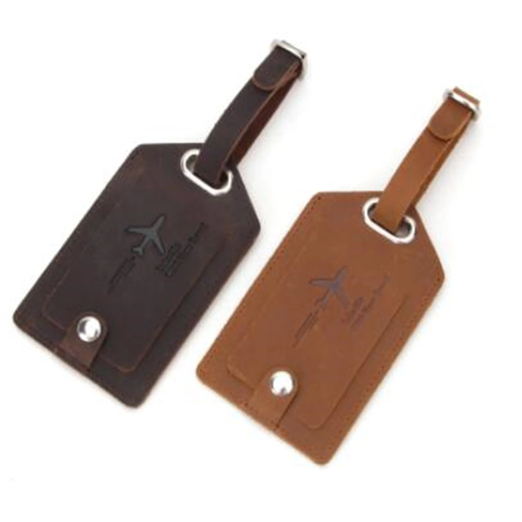 Custom Travel Baggage Name ID Tag Personalized Premium Genuine Leather Luggage Tag