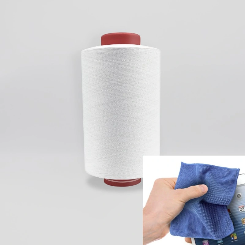 80% Polyester 20% Nylon Microfiber Knitting Yarn for Auto Detailing Eyeglassed cleaner Towel Cloth Car Wash