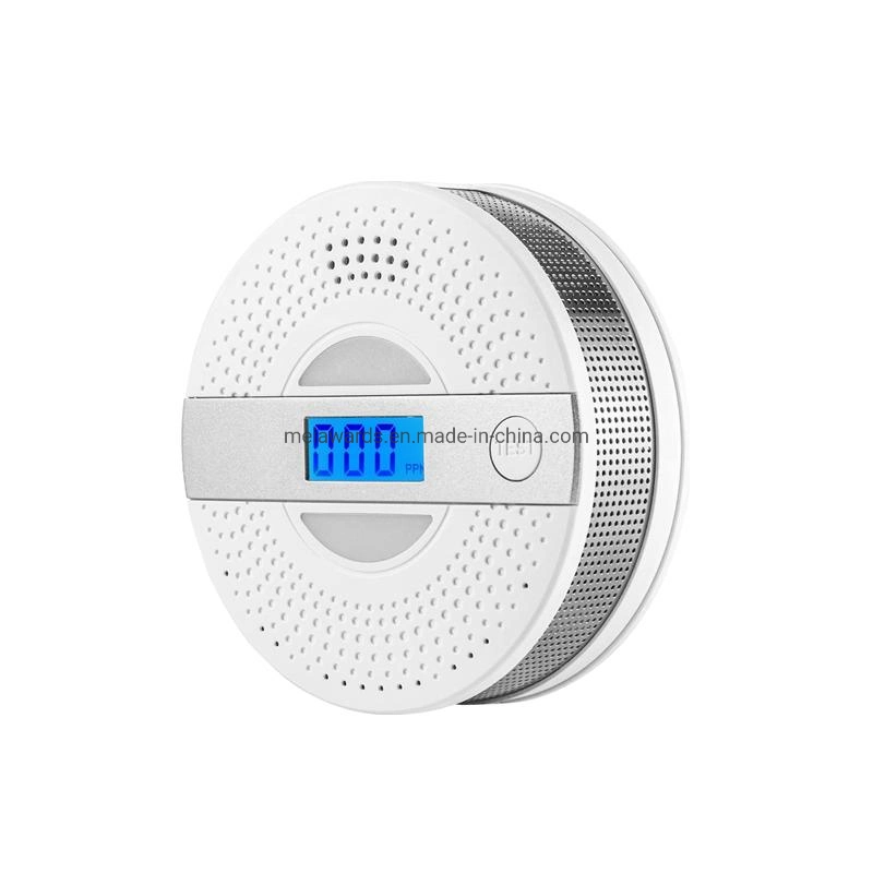 New Design 3AA Battery Smoke Alert Smoke Detector and Carbon Monoxide Fire Alarm Sensor with LCD Display