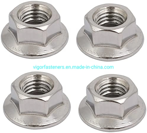 Stainless Steel 304 DIN6923 Hex Flange Nuts Non Serrated A2 Hex Nuts Hexagon Nuts Wheel Nuts Motorcycle Accessories Auto Parts A2 Nut