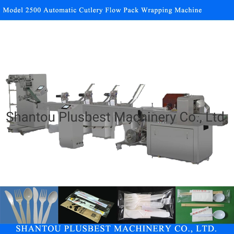 Flow Pack Plastic Knife Fork Spoon Automatic Packing Machine