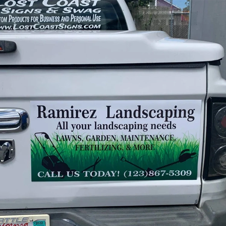 Logotipo personalizado de corte de vinilo flexible auto imanes publicitarios para empresas