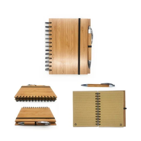 Personal Bamboo File Folder Notebook with Bamboo Note Book Cover