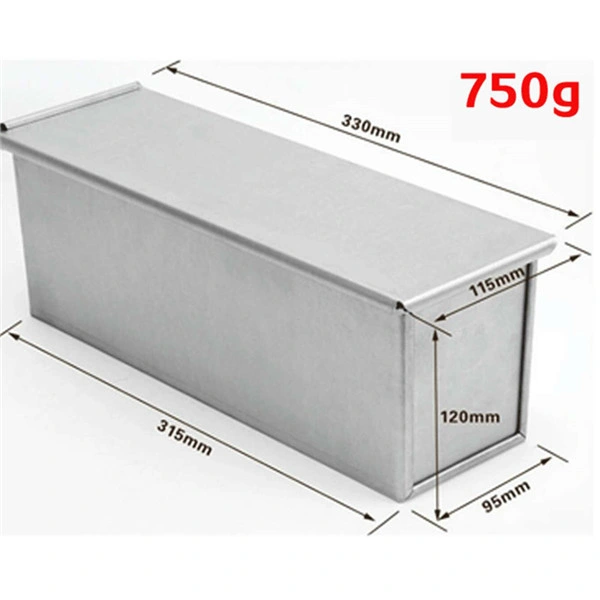 Fabricante de aluminio de alto nivel profesional solo 250g 350g 400g 600g 750g 900g 1000g de la bandeja de hornear pan Caja tostadas de pan molde para hornear con tapa