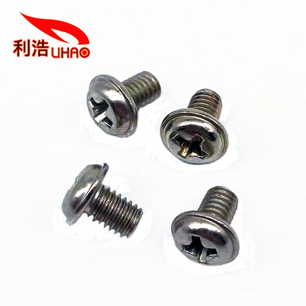 Nickel-Plated Cross Round Head with Pad Machine Wire Machine Tooth Screw