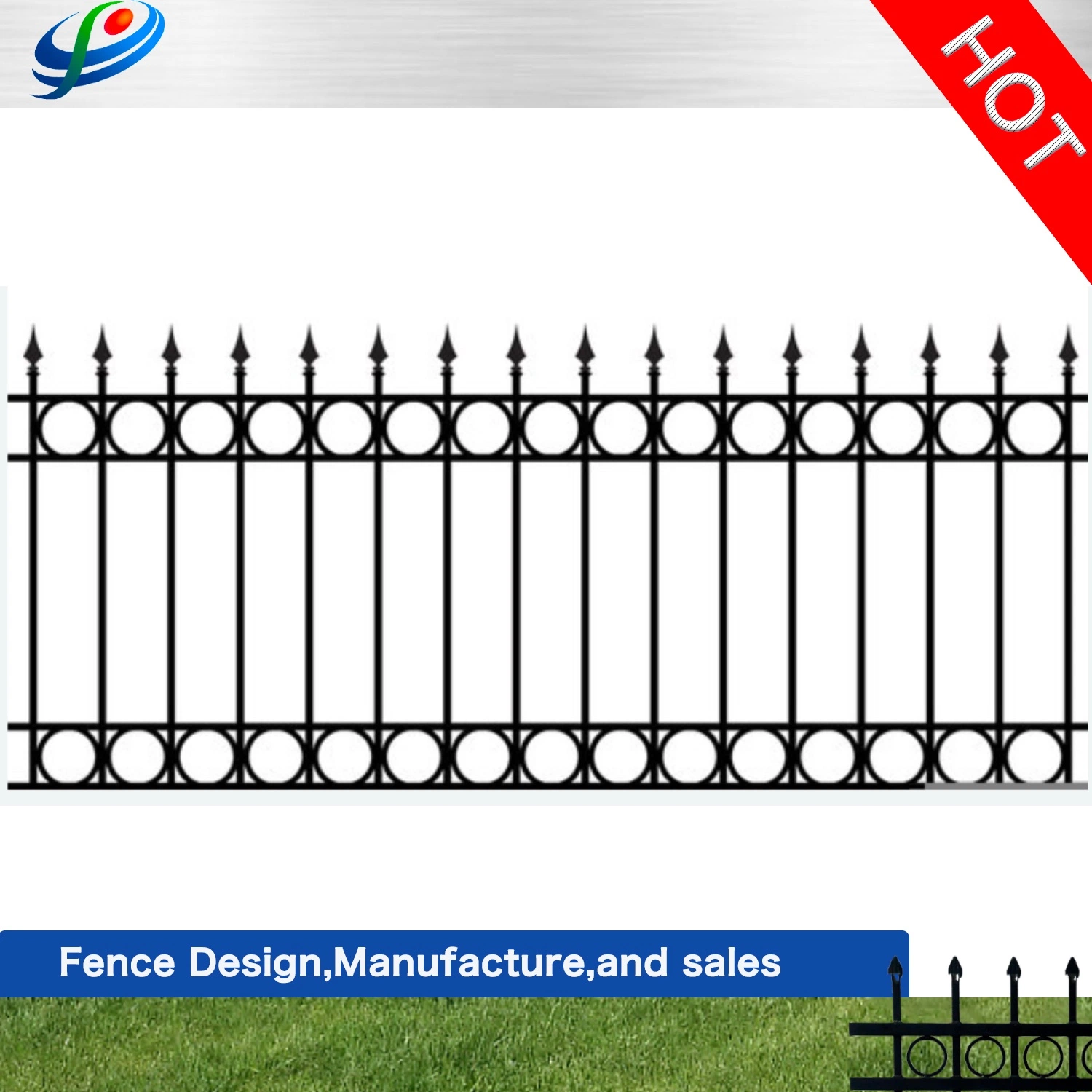 Galvanized Steel Aluminum Fence with Stair Railing Handrail