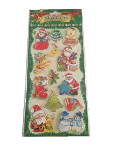 High quality/High cost performance  Christmas Cartoon Cute Bubble Puffy Stickers Label