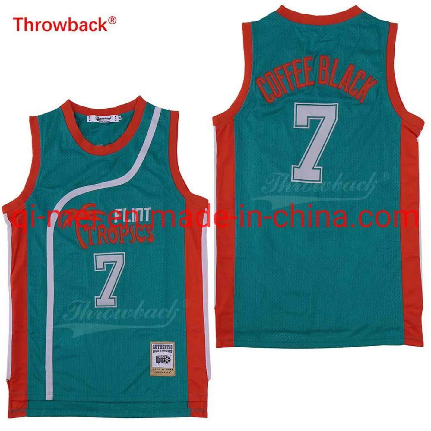 Flint Tropics 7 Café Negro 33 Jackie Moon Monix Vakidis Película 90s Hip Hop N-Ba Jerseys de baloncesto