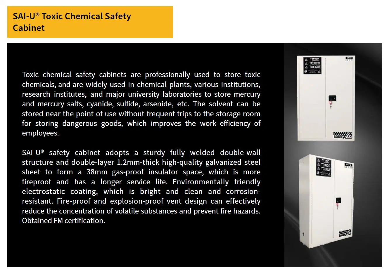 Sai-U 60gal /227L inflamables almacenamiento de sustancias químicas tóxicas gabinetes Gabinete de uso industrial.