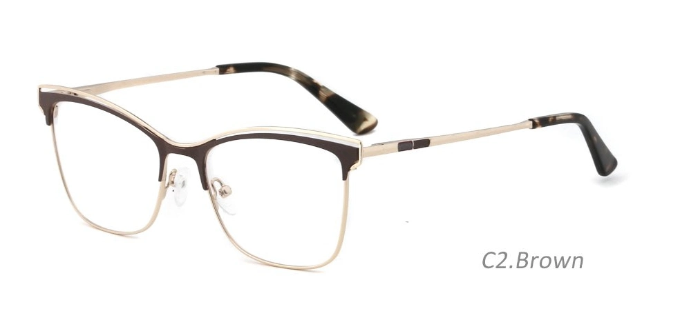 Fashion Oversized Frame Female Glasses Luxury Clearlarge Diopter Retro Metal Frame Optical