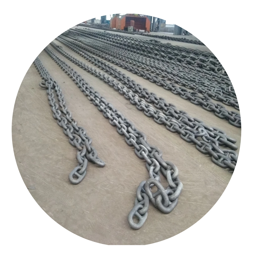 Qingdao Studless Marina de acero pesado CM690 Fábrica de cadenas de ancla